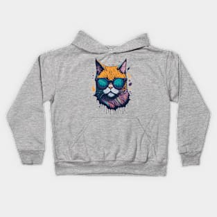 Super fabulous Cat with Sunglasses Kids Hoodie